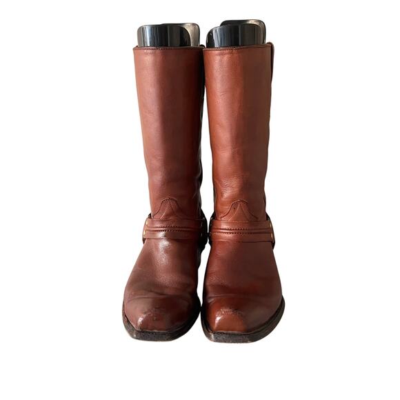 Jornada Boots brown leather harness boots Sz:9